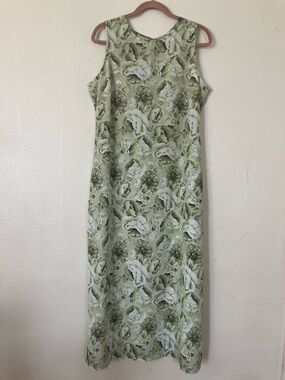 VTG 90S Old Navy Green Floral Maxi Dress, 16